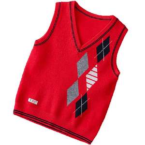 E2WOO Nouveauté Printemps Gilet en Tricot Chaud Sans Manches pour Enfants Filles et Garçons de 3 à 12 Ans - Product Image 1