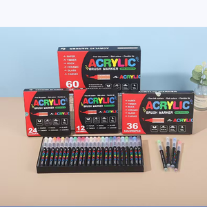 Marcadores Acrílicos Bview de Punta Suave con Tinta Líquida Directa, 12/24/36/48/60/72 Colores, para Dibujo y <span class=keywords><strong>Graffiti</strong></span> DIY - Product Image 1