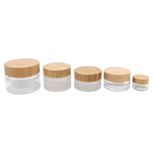Reliable Quality Frosted Glass Jars Bamboo Packaging with Bamboo Lid cosmetic Glass Jar - Product Image 4