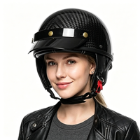 Casque de moto ouvert BAX BX-101, coque en fibre de carbone, construction en fibre de verre, doublure intérieure en EPS, certifié DOT, 3 couches
