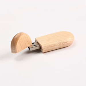 Clé USB promotionnelle en bois pour entreprise, 32 Go, 64 Go, 128 Go, USB 3.0, ellipse en bois, avec logo personnalisé - Product Image 2