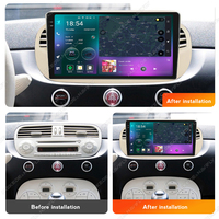 Autoradio Android 11, 8 go/128 go, lecteur DVD, GPS, DSP, WIFI, 5G, commandes au volant, vidéo, stéréo, pour voiture FIAT 500, Stock européen et original