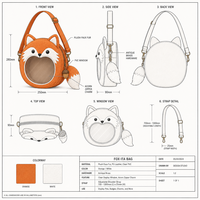 Sac personnalisé en forme de renard Ita, style rétro automne forêt, sac à main en peluche, texture fausse fourrure, breloque en forme de gland, sac messager confortable pour les amateurs de saison