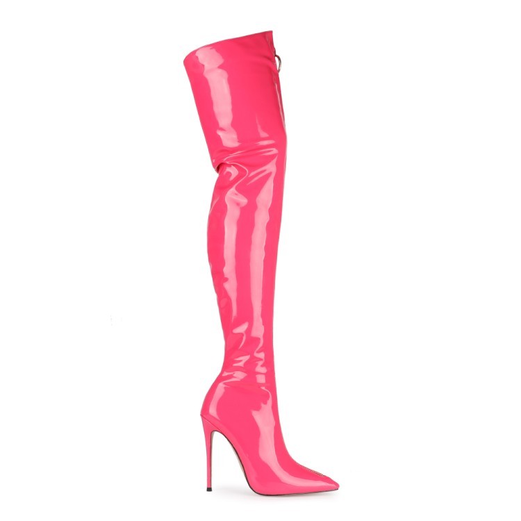 cuir verni rouge rose