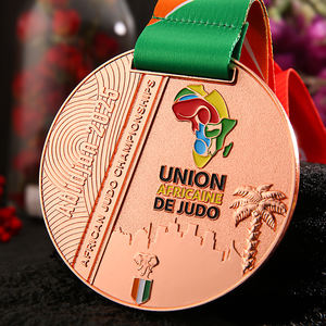 2025 Personalizar Ouro Prata Bronze Metal Esmalte Suave Logotipo Esportes Medalha Judô Africano Prêmio 1 2 3 - Product Image 2