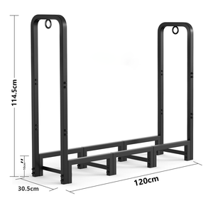 Forma di logo personalizzato in ferro battuto pesante legna da ardere cremagliera per esterni a <span class=keywords><strong>parete</strong></span> legna da ardere Rack - Product Image 4