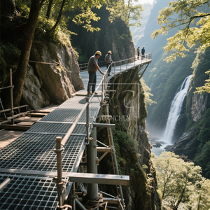 Tùy chỉnh 32x5mm nhúng nóng mạ kẽm industria Thép Grating nền tảng làm việc nhà máy hóa dầu lối đi lưới - Product Image 1