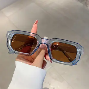 Vintage Rectangle Sunglasses Men 2024 Fashion Retro Original Designer Candy Color Eyewear Women Trendy Luxury Brand UV400 Shades