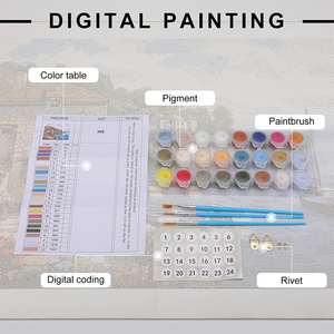 Kit de Manualidades Feng Shui Familiar, <span class=keywords><strong>Pintura</strong></span> por Números, Set de <span class=keywords><strong>Pintura</strong></span> Acrílica, Lienzo Impermeable, Regalo, Velero, Decoración Familiar para Pared - Product Image 5