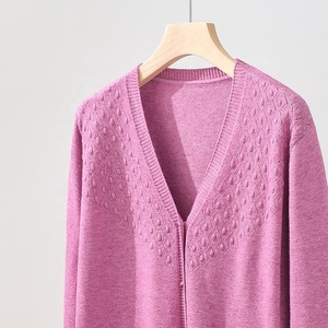 Áo len nữ trung niên và người cao tuổi của Mama Áo len cổ chữ V Áo len dài tay cho mẹ Áo khoác mùa xuân thu cho người cao tuổi - Product Image 2