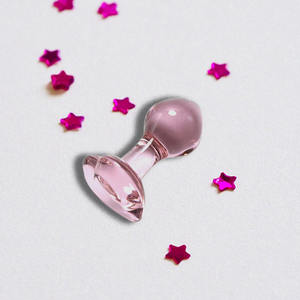 Volks handwerk Heil kristalle Butt Plug Steine Glas rosa Herz Glas Butt Anal Plug - Product Image 1