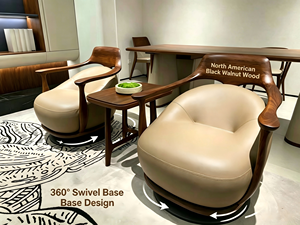 Sillón de Cuero de Alta Gama Italiano, Diseño Europeo Moderno con Detalles Metálicos Antiguos, Color Azul, para Hotel, Villa o Sala de Estar - Product Image 2