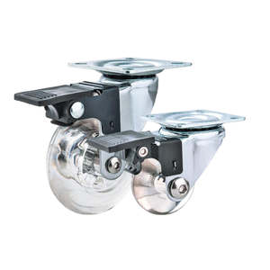 Ruedas Giratorias de PU Transparentes de Alta Calidad con Freno para Muebles de Cocina y Sala de Estar - Product Image 1