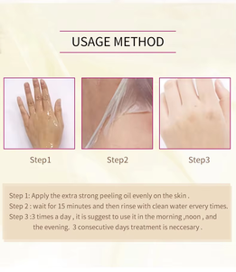 OEM/ODM Venta caliente Blanqueamiento y ablandamiento Aceite para el cuidado del cuerpo Peeling Rasgado y exfoliante Piel muerta Aceite Peeling amarillo - Product Image 6