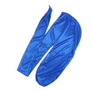 YOMO Logo personnalisé accessoires pour <span class=keywords><strong>cheveux</strong></span> <span class=keywords><strong>Bandana</strong></span> soyeux sans rides longue queue élastique couleur unie bandeau Durag pour hommes HE-5132 - Product Image 4