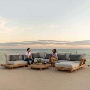 Conjunto de Muebles de Patio de Teca Impermeables para Exteriores, Conjunto de Muebles de Madera Maciza Impermeables para Villa - Product Image 5