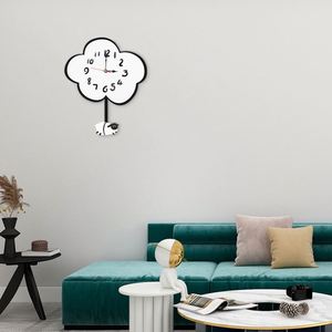 Acrylic Cloud Sheep Swinging Wall <b>Clock</b> Silent Creative Decor for Living Room Fashion Pendant Hanging <b>Clock</b> for Home & Office - Product Image 3