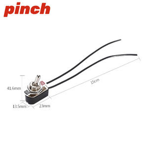 Interruptor de palanca de 12 mm SPST, interruptor de encendido/apagado con cable, 3A 250V, terminal de soldadura de plástico, IP40 - Product Image 4