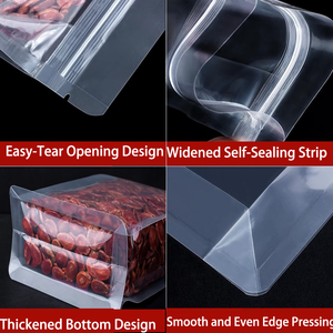 ถุงบรรจุภัณฑ์อาหาร 8 ด้านปิดผนึก แบบตั้งได้ ก้นสี่เหลี่ยม โปร่งใส ทำจากพลาสติก PE ปิดผนึกเองได้ หนา ทนทาน ปรับแต่งได้ - Product Image 5