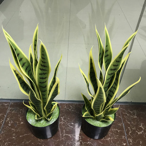50cm 16 <span class=keywords><strong>hojas</strong></span> bonsái serpiente planta plástico borde amarillo serpiente artificial planta - Product Image 3