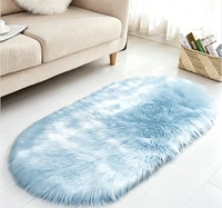 Tapis en fausse fourrure irrégulière et moelleuse 0164, épais et antidérapant, pour la décoration de la chambre à coucher et du salon