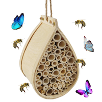 Großhandel Classic Style Mason Wooden Bee Hotel für Outdoor Garden Wild Pollinator Bee House