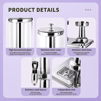 Dispenser Jus Stainless Steel 3L Tangki Ganda Tiga Dispenser Minuman PC Wadah Minuman Dingin Menara Bir dengan Tabung Es untuk Hotel Bar