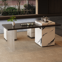 Table à thé en marbre pour salon moderne ; simple et luxueuse ; table à thé intégrée pour préparer le thé