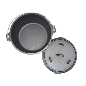 Olla Holandesa Grande <span class=keywords><strong>de</strong></span> Hierro Fundido <span class=keywords><strong>de</strong></span> 12 Cuartos sin Recubrimiento, Apta para Horno, <span class=keywords><strong>Gas</strong></span> e Inducción, Ideal para Camping - Product Image 4