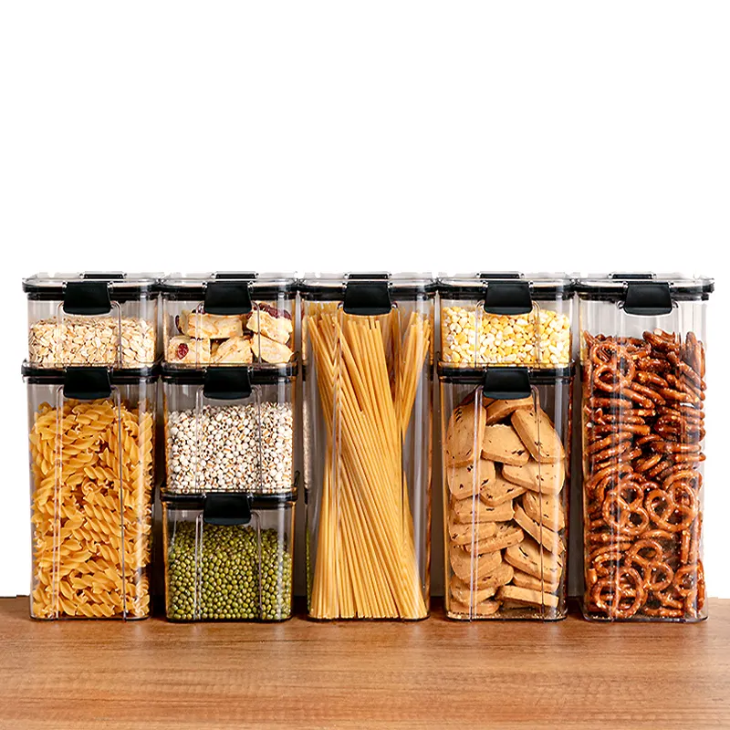 2020 New Design Plastic 3pcs Set Storage Box Grain Storage Rectangle Food Container