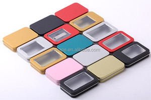 Quà Tặng Tùy Chỉnh Bao Bì Vuông Nhỏ Container Kẹo Bạc Hà Tổ Chức Hình Chữ Nhật Thép Màu Đen Kim Loại Lon Thiếc Hộp Với Cửa Sổ Rõ Ràng - Product Image 3