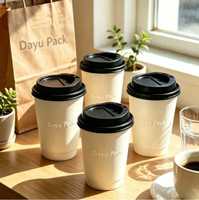 Gobelet à café compostable à double paroi, écologique, imperméable, de qualité alimentaire, pour les boissons à emporter des cafés, logo personnalisé