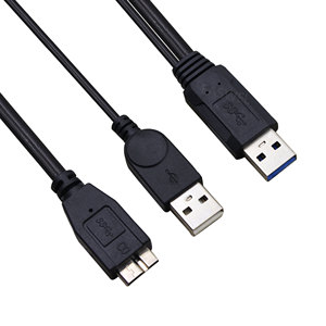 Répartiteur général haute vitesse en forme de Y double USB3.0 a câble Micro B mâle <span class=keywords><strong>pour</strong></span> disques durs externes - Product Image 1