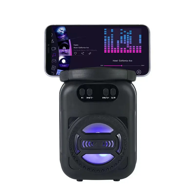 PaiHF-328 telefon tutucu 3 inç taşınabilir Mini kablosuz BT hoparlörler müzik RGB Led aydınlatma 2 in 1 cep hoparlör