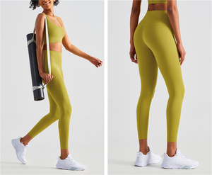 Leggings de yoga à taille haute <span class=keywords><strong>pour</strong></span> femmes, collants d'entraînement doux et beurrés avec poche intérieure 80% nylon 20% spandex - Product Image 5