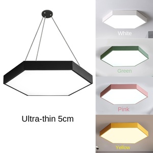 Luminaire de lustre hexagonal en aluminium 110-240v Noir 600mm 800mm 36w 48w Suspension hexagonale à LED blanche - Product Image 2