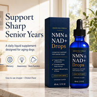 Gouttes de vitalité cérébrale pour animaux de compagnie NMN NAD+ saveur poulet – Formule de soutien de l'attention mentale pour chiens seniors – Supplément liquide en gros
