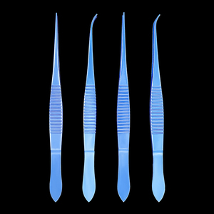 Pinzas Oftálmicas Médicas Manuales de Acero Inoxidable, Rectas y Curvas, con Punta de Labio, para Cirugía de Doble Párpado, con Nervaduras Finas - Product Image 4