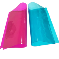 Rouleau de film PVC transparent fluorescent néon de qualité supérieure |   Feuille de plastique transparente colorée pour la fabrication de sacs et la papeterie |   PVC teinté