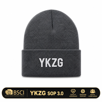 Premium zwarte gebreide beanie met aangepaste logo patch, luxe wintermuts, streetwear, geribbelde boord, zachte warme skullcap, groothandel OEM