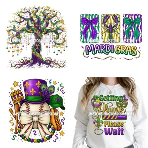 แฟชั่น Coquette หน้ากากไขมันใหม่ oresday leans Fleur de Lis รีดบนซักได้ DTF สติกเกอร์โอนพร้อมที่จะกดสำหรับเสื้อยืด - Product Image 1