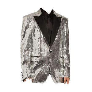 Nuevo Blazer de Moda <span class=keywords><strong>para</strong></span> Hombre, <span class=keywords><strong>Traje</strong></span> de Boda Ajustado, Chaqueta Floral con Lentejuelas Doradas, <span class=keywords><strong>Traje</strong></span> de Baile de <span class=keywords><strong>Tango</strong></span>, Ópera Tradicional China - Product Image 2