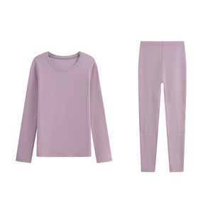Conjunto Térmico Auténtico de <span class=keywords><strong>Lana</strong></span> <span class=keywords><strong>Merino</strong></span> Genuina para <span class=keywords><strong>Mujer</strong></span>; <span class=keywords><strong>Camiseta</strong></span> <span class=keywords><strong>Interior</strong></span> de Cuello Alto de Talla Grande, Forro Polar Extra Grueso, Color Sólido, Otoño/Invierno - Product Image 1