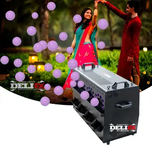 DeliFX 1500 W große LED-Rauch-Blasenmaschine große Nebel-Blasenmaschine mit 4 Blastrollern für professionelle Live-Show Disco Hochzeit