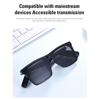 Lunettes Audio Intelligentes sans Fil à Grande Monture Noire Classique pour la Conduite et la Pêche, Lunettes Légères