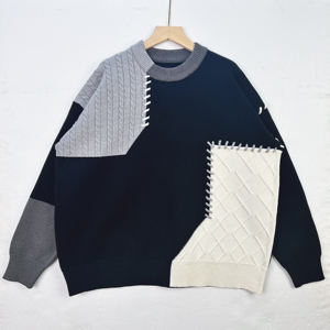 休闲针织套头衫冬季保暖厚上衣批发定制男士时尚圆领时尚厚电脑针织2 <span class=keywords><strong>pi</strong></span> - Product Image 3