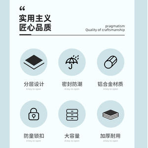 Caja de primeros auxilios de aleación de aluminio, kit médico portátil de 4 compartimentos, gran capacidad para uso en exteriores - Product Image 4