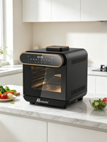 Anbolife Four à Friture Sans Huile 15L Grande Capacité Familiale avec Fenêtre Facile à Visualiser, Sans PFAS, Antiadhésif, Multifonction pour Cuisine Domestique