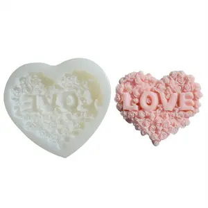 Love Rose Khuôn Làm Bánh Kẹo Mềm Sô Cô La Khuôn Làm Quà Tặng Thủ Công Ngày Valentine Khuôn Làm Nến Dụng Cụ Làm Bánh Trang Trí Thủ Công Tự Làm