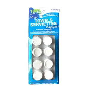 100%natural biodegradable magic compressed pill towels --just add water